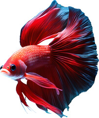 Fototapeta premium a close-up of Siam betta fish with a white background. AI-Generated.
