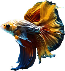 Fototapeta premium a close-up of Siam betta fish with a white background. AI-Generated.
