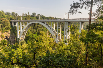 Duha (Rainbow) bridge in Bechyne town, Czech Republic