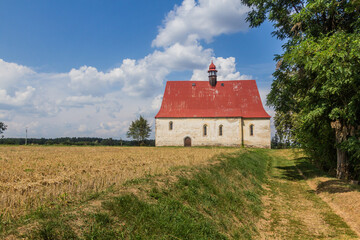 Kostel Nanebevzetí Panny Marie (Church of the Assumption of the Virgin Mary) near Dobronice u Bechyne village, Czech Republic