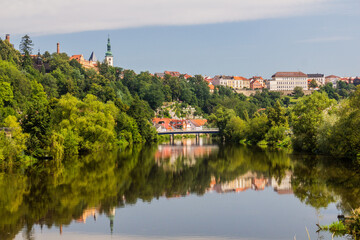 View of Luznice river in Tabor city, Czech Republic