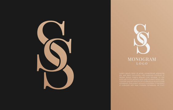 minimalist SS initial letter vintage brand and logo