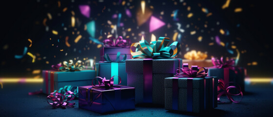 A Birthday Celebration Gifts Wallpaper - Colorful Party Vibes Created with generative AI tools.