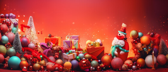 Vibrant Christmas Celebration: Holiday Decor Wonderland Created with generative AI tools.