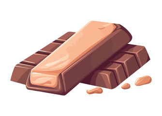 Chocolate bar icon on table, isolated design