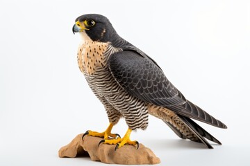 Peregrine Falcon Falco peregrinus, blank for design. Bird close-up. Background with place for text