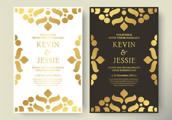 Luxury wedding invitation in mandala