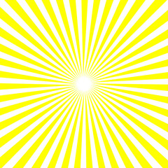 かわいい黄色の放射線　集中線　1:1 スクエア