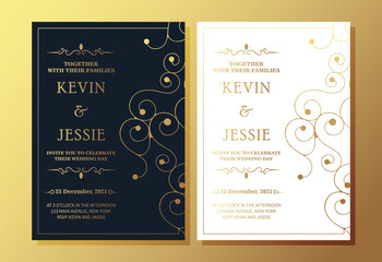 Luxury wedding invitation in mandala