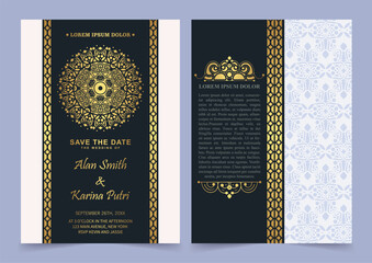 Naklejka premium Luxury wedding invitation in mandala