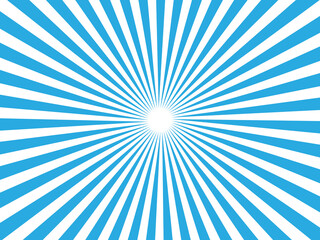 Fototapeta premium かわいい青色の放射線 集中線 4:3