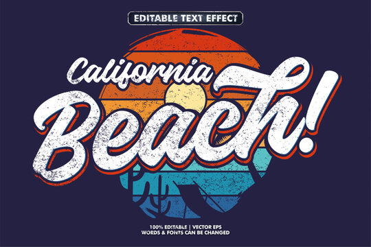 Vintage retro text effect with retro summer vibes background. Vintage printing template for poster and tshirt design. Outdoor design with retro concept