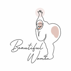 Big Beautiful Woman body with continuous line