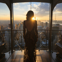 Sunset Elegance: Manhattan Penthouse View