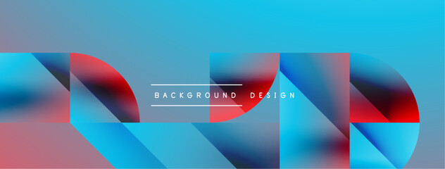 Simple geometric forms - dynamic geometric abstract background. Visual symphony of shapes and lines design for wallpaper, banner, background, landing page, wall art, invitation, prints, posters