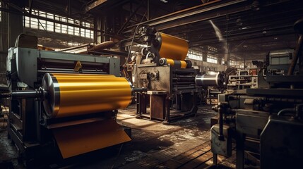 Fototapeta premium Industrial machine at factory Generative AI
