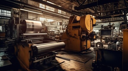 Fototapeta premium Industrial machine at factory Generative AI