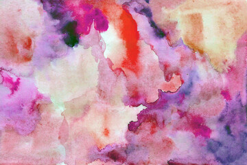 Pink-Yellow red watercolor background texture