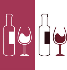 bottle and glass of wine alcohol