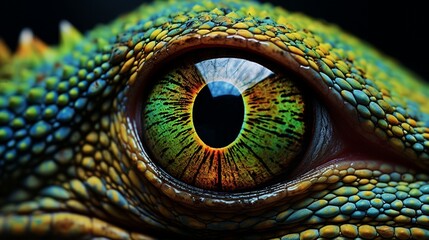 a chameleon's expressive eye, showcasing the intricate details and adaptations that aid in its survival