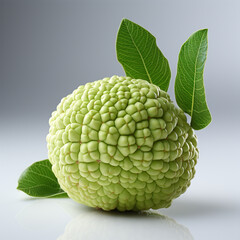 Fototapeta premium Fresh ripe srikaya fruit is light green in color