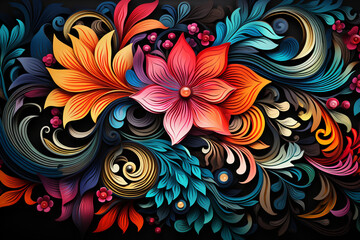 Fototapeta na wymiar abstract lattern pattern in hispanic colors,Hispanic Heritage Month celebration concept.