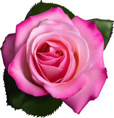 colorful rose flower on a white background. AI-Generated.