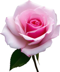 colorful rose flower on a white background. AI-Generated.