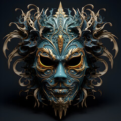 carnival mask on black background (ai generated)