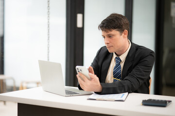 Business men  consulting chatting at the office.