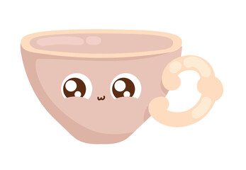 coffee cup kawaii character icon