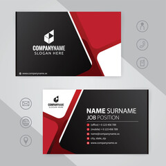 Set of red and black Modern Corporate Business Card Design Templates, vector eps 10