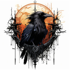 crow tribal style design white background