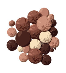 Chocolate ball icon on organic backdrop.