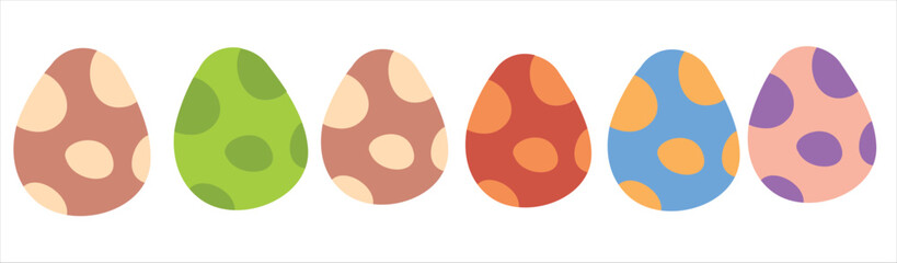 Fototapeta premium Set of colorful dinosaur eggs vector illustration