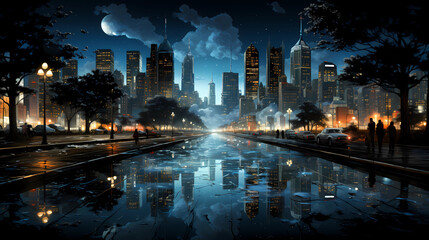 Sparkling city night