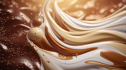 Foto op Plexiglas Chocolate and milk textured tasty background splashes © Ziyan Yang