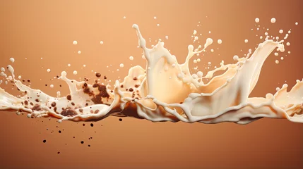Foto op Plexiglas Chocolate and milk textured tasty background splashes © Ziyan Yang
