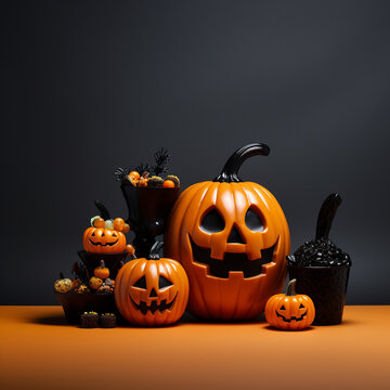 Spooky Pumpkin Patch Background Illustration
