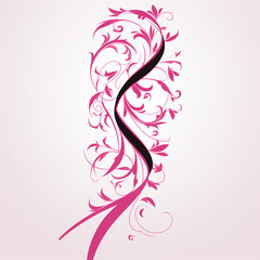 Bold pink ribbon on a white background eyecatching and attentiongrabbing
