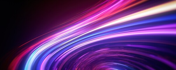 Fototapeta premium abstract futuristic background with pink blue glowing neon moving high speed wave lines and bokeh lights. Data transfer concept Fantastic wallpaper