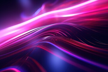 Fototapeta premium abstract futuristic background with pink blue glowing neon moving high speed wave lines and bokeh lights. Data transfer concept Fantastic wallpaper
