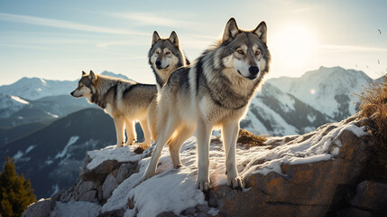 Mountain Majesty: Wolves Conquering the Peaks