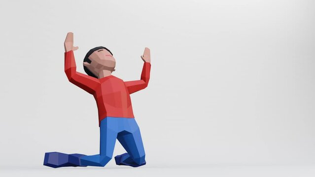 3d render dummy in celebrate pose
