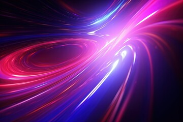 Fototapeta premium abstract futuristic background with pink blue glowing neon moving high speed wave lines and bokeh lights. Data transfer concept Fantastic wallpaper