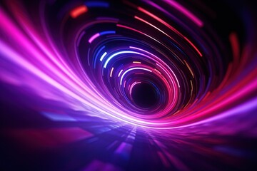 Obraz premium abstract futuristic background with pink blue glowing neon moving high speed wave lines and bokeh lights. Data transfer concept Fantastic wallpaper