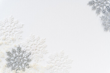 雪の結晶のホワイト背景｜冬・ホワイトクリスマス
