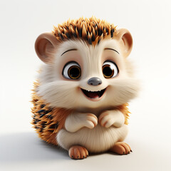 Fototapeta premium 3d cartoon cute hedgehog
