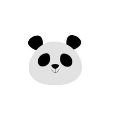 Zoo cute character. Grey panda sticker.
