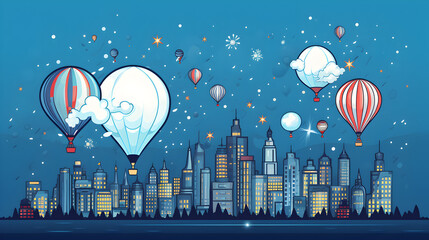 Naklejka premium city in the night illustration 